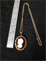 Vintage cameo necklace locket