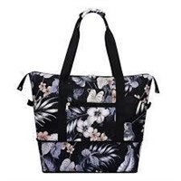 HAWEE Expandable Duffel Bag for Women  Hibiscus