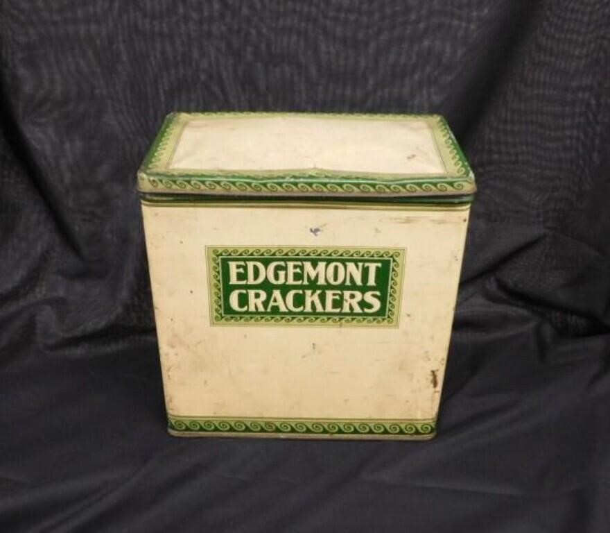 1924 Edgemont Crackers tin can, Dayton Ohio,