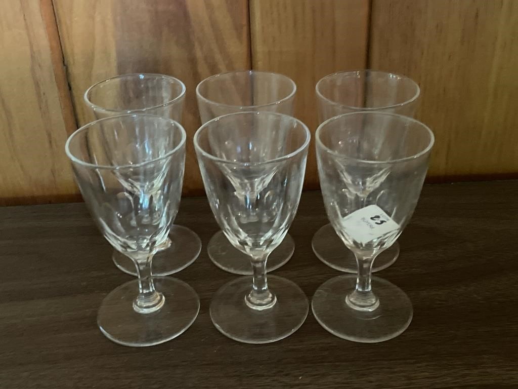 SET OF 6 CRYSTAL CORDIALS