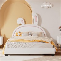 $414  Tzou Full Size Bed with Bunny Ears Headboard