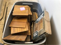 Full box of old parquet wood flooring
