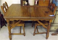 Oak Farm Table and 2 Chairs