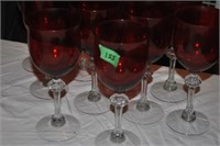 10 Red top and clear base stemware