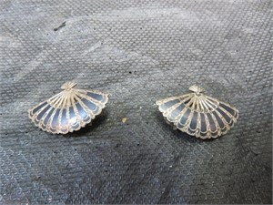 Vintage Siam Sterling Silver Clip Earrings