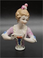 Antique Porcelain Half Doll Hat Pin Holder