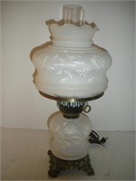 Opaque Glass Hurricane Lamp, 18 Inches Tall