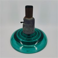 11" Glass Insulator High Voltage Green Turquoise