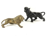 Cast Brass Lion & Tiger Figurines