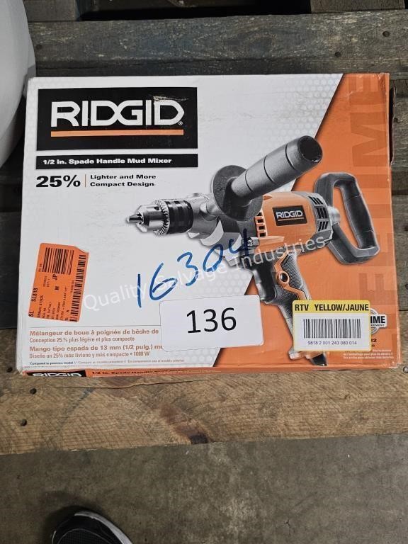 ridgid 1/2” spade handle mud mixer