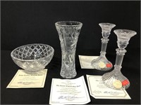 Lenox Crystal - Bowl, Vase & candlesticks