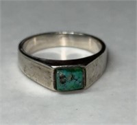 Ring size 11.5 sterling turquoise  7.89g