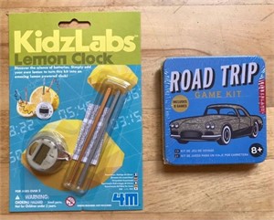 KidzLabs Lemon Clock + Road Trip Game Kit. New.