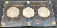 (3) Morgan Silver Dollar In A Capitol Holder