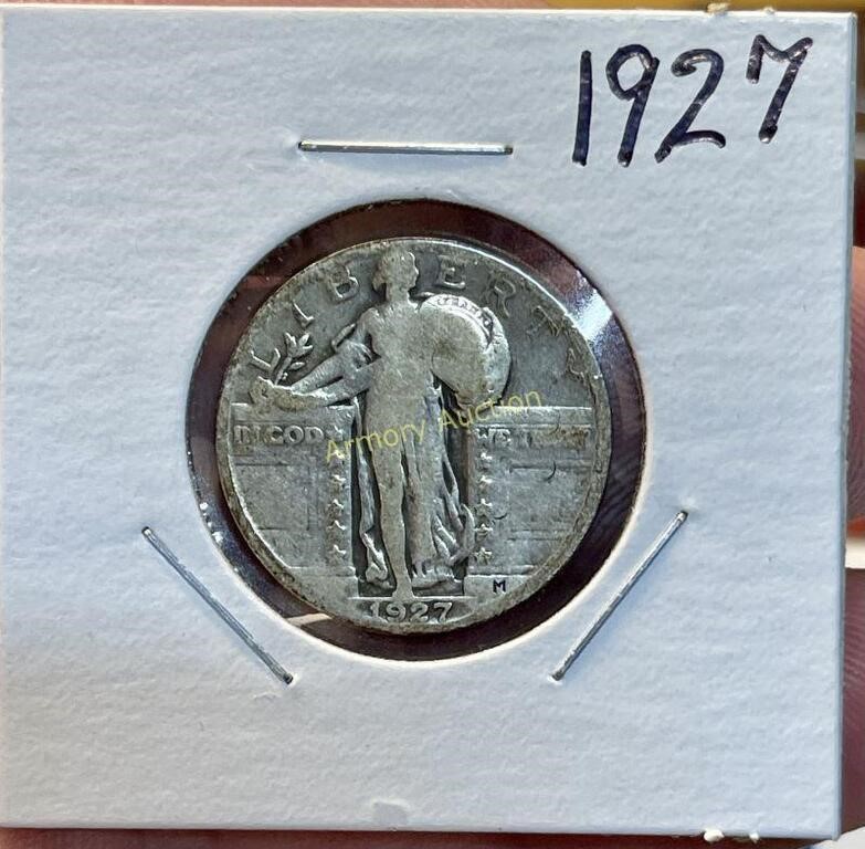 1927 SILVER STANDING LIBERTY QUARTER