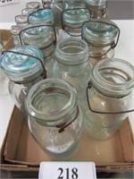 7 Lightning 2 Quart Canning Jars - Some Have Lids