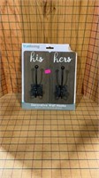 Decorative wall hooks, his and hers