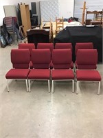 Interlocking Chairs Lot of 8 with Metal Frames