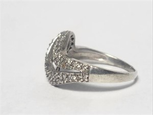 Marcasite on Sterling Silver Ring Sz 5