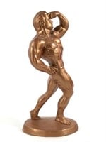 18" Painted Plaster Body Builder Statue / Arnold