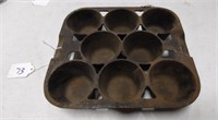 Vintage Cast Iron Gem Muffin Pan "R'