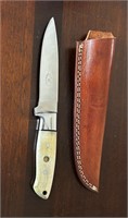 Custom Fighting Knife 6" D2 Blade Buffalo Sheath