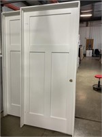 36" LH 3 Panel Poplar Interior Door - As is