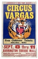 Original Vintage Circus Vargas Poster with Tiger
