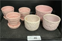 Cute Pink McCoy Planters, Garden Pots.