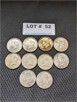 10 - 1964 Kennedy Half Dollars