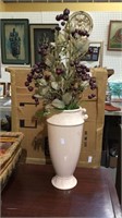 Vintage 12 inch glazed ceramic vase with faux