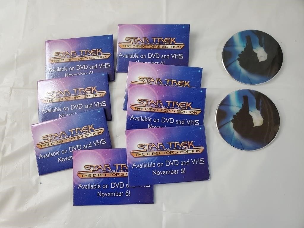 Star Trek DVD pins and 007 hologram pins