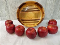 Beautiful wood composite bowl with faux apples