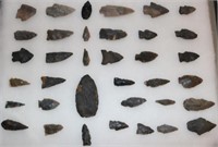 COLLECTION OF 36 MISC. STONE POINTS &