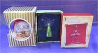 3 Christmas Ornaments in Original Boxes