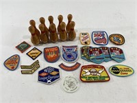 VTG Bowling Patches & Mini Wooden Pins