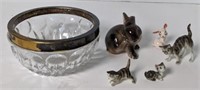 (G) Lot of assorted decorations including cat and