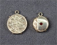 (2) Victorian Gold Filled Photo Lockets