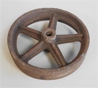 Antique Cast Iron Warehouse Cart Wheel 11"
