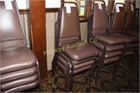 4 BROWN STACK CHAIRS