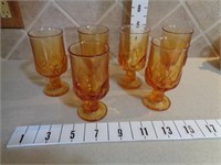 6-Vintage Cabaret Persimmon Glass Goblets