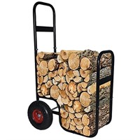 ORCHID Wood Log Cart, Firewood Rack Storage