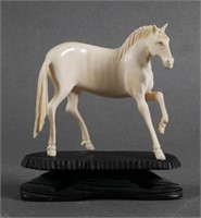 ANTIQUE IVORY CARVING OF HORSE