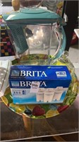 Brita/Filters, glass container, and tray
