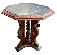 Carved Renaissance Marble Top Table.