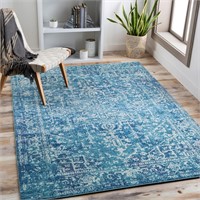 Janine Vintage Area Rug  5'3 x 7'3  Teal