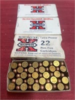 Four boxes of Winchester Super X .22 rim fire