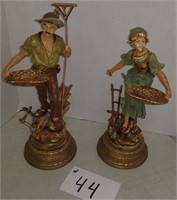 Pair of Cast Iron Figurines 15” tall
