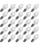 (5pack) 25 count Clear C7  Bulbs, 5-Watt Clear