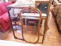 Three vintage mirrors, two with beveled glass